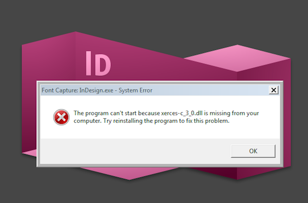 Screenshot of a validation error caused by an encoded embedded font from InDesign
