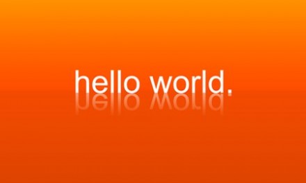 Hello World greeting graphic welcoming readers to the technology blog